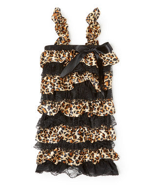 Leopard/Black Lace Romper