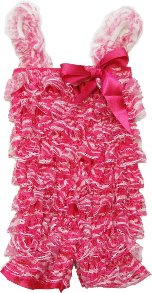 Hot Pink Zebra Lace Romper