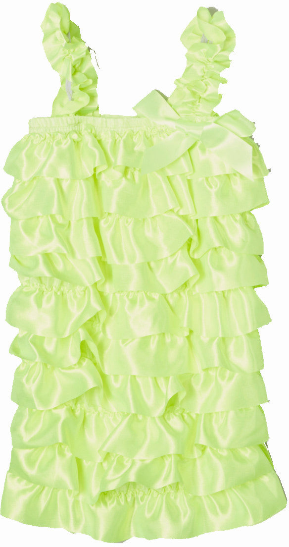 Neon Green Satin Romper