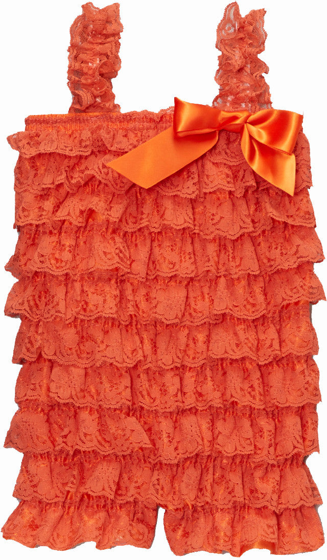 Orange Lace Romper