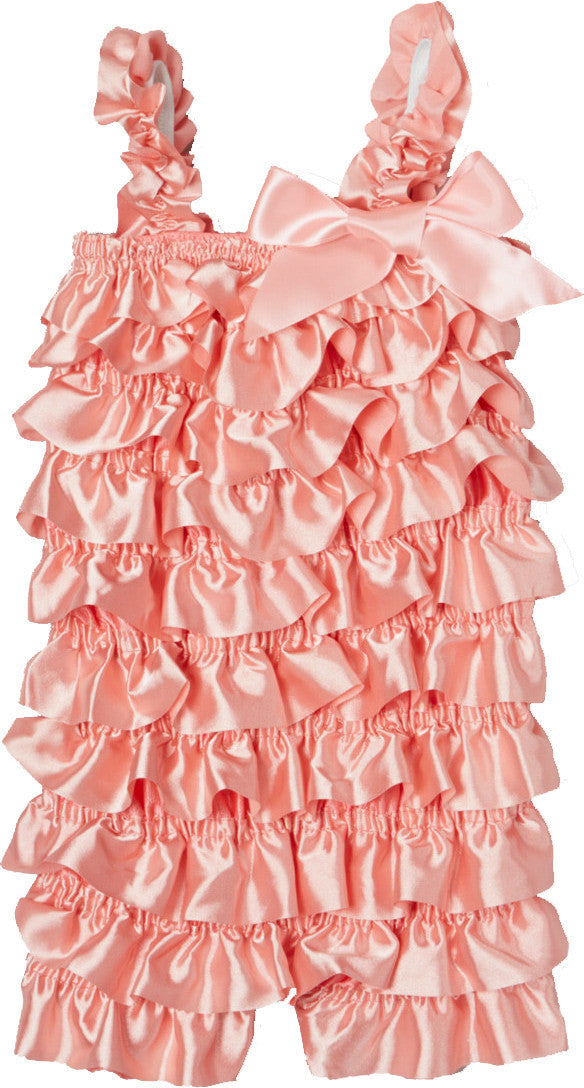 Coral Pink Satin Romper
