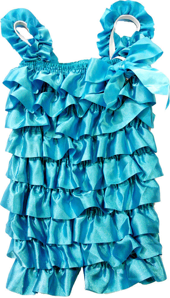 Turquoise Satin Romper