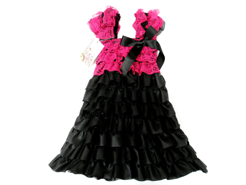 Hot Pink/Black Ruffle Petti Dress