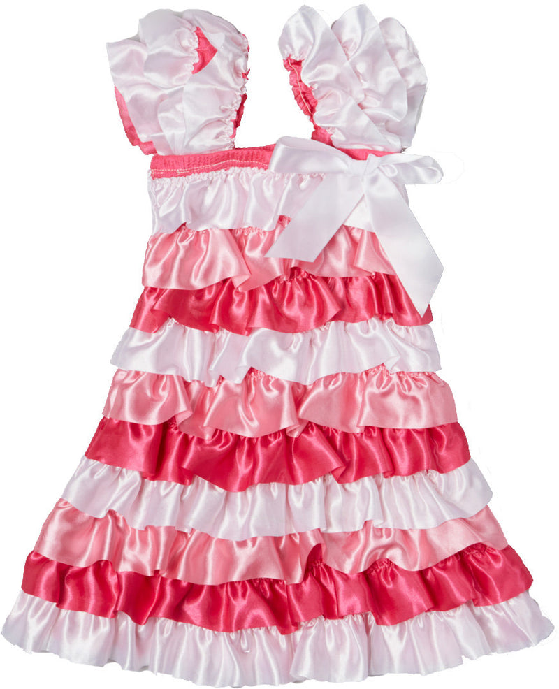 White/Pink/Hot Pink  Lace Ruffle Petti Dress