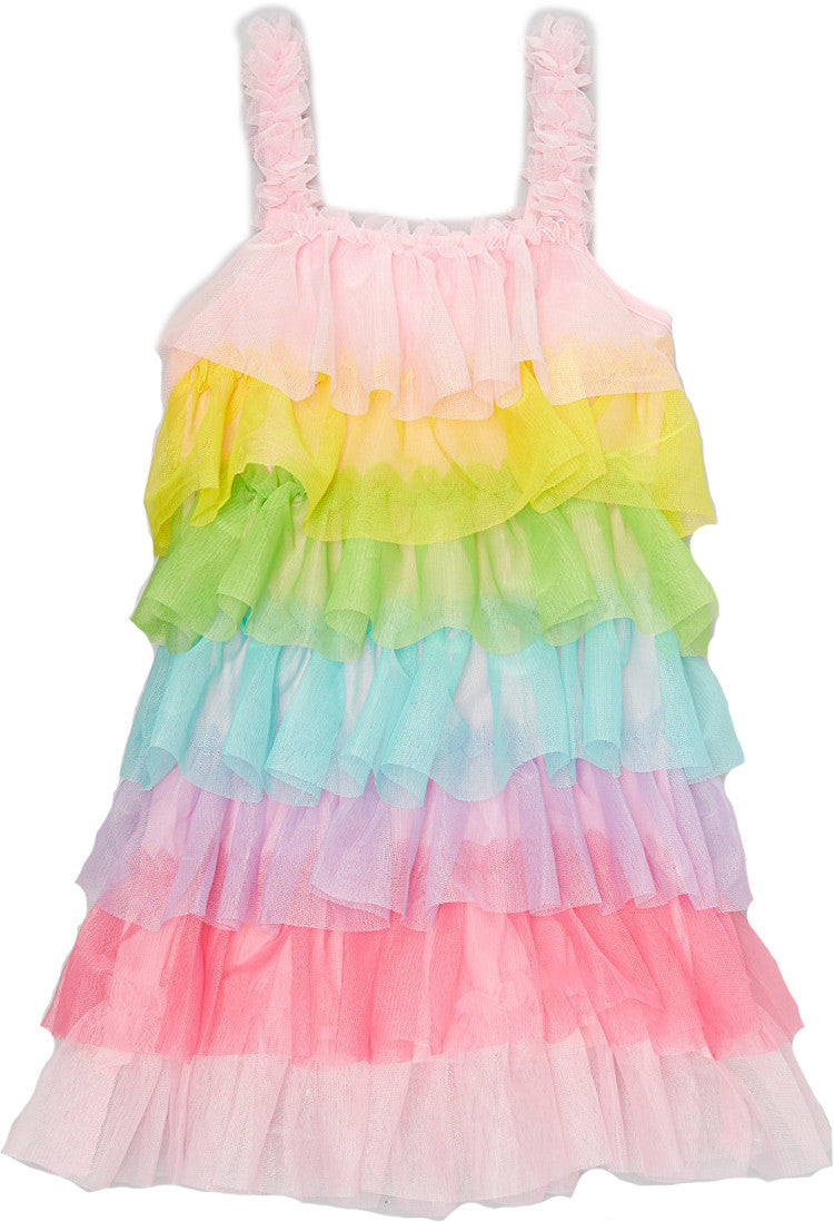 Rainbow Chiffon Ruffle Petti Dress