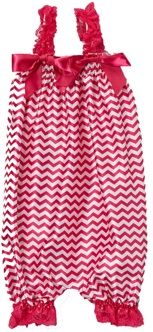 Hot Pink Chevron Bubble Romper