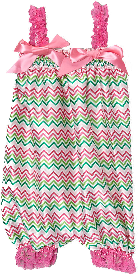 Rainbow Pink Trim Bubble Romper