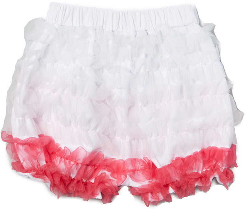 White/Pink/Hot Pink Ruffle Short