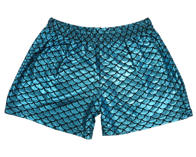 Blue Mermaid Shorts For Dance/Gymnastic/Swimming