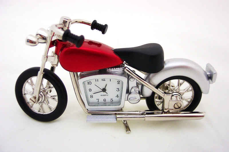 Red Motorcycle Collectible Mini Clock