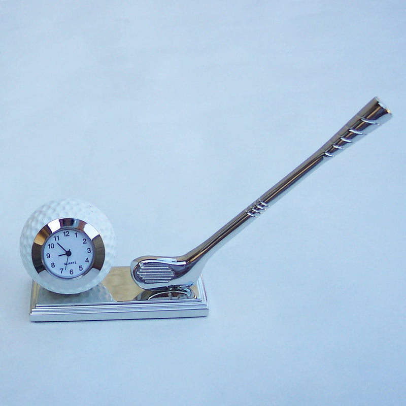 Silver Golf Ball Collectible Mini Clock