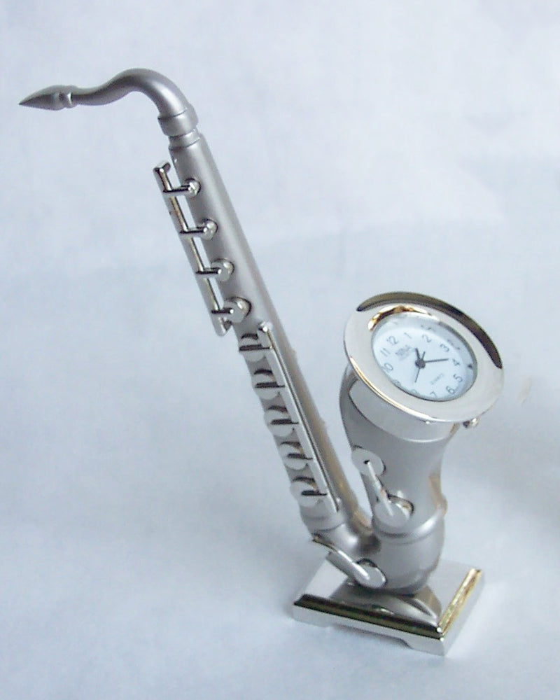 Sliver Saxophone Collectible Mini Clock