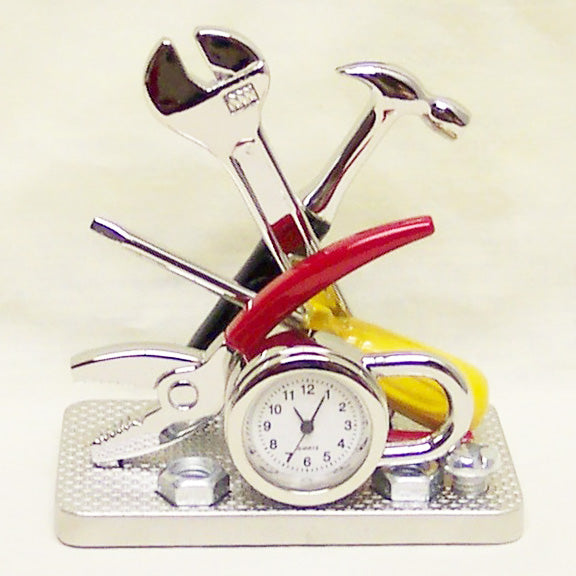 Silver Tools Collectible Mini Clock