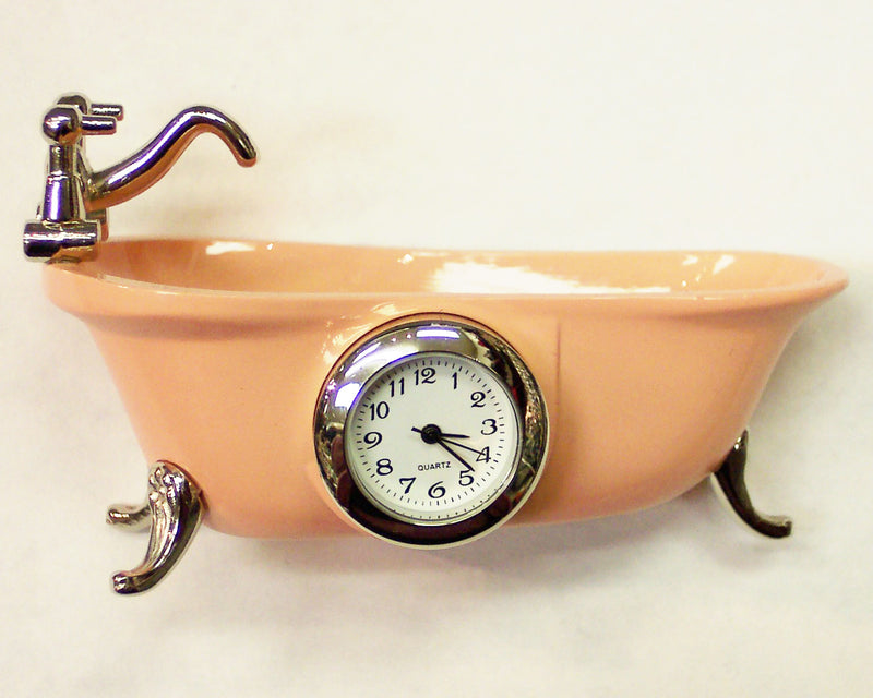 Pink Bathtub Collectible Mini Clock