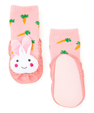 Pink/White Bunny Sound Sock Shoes