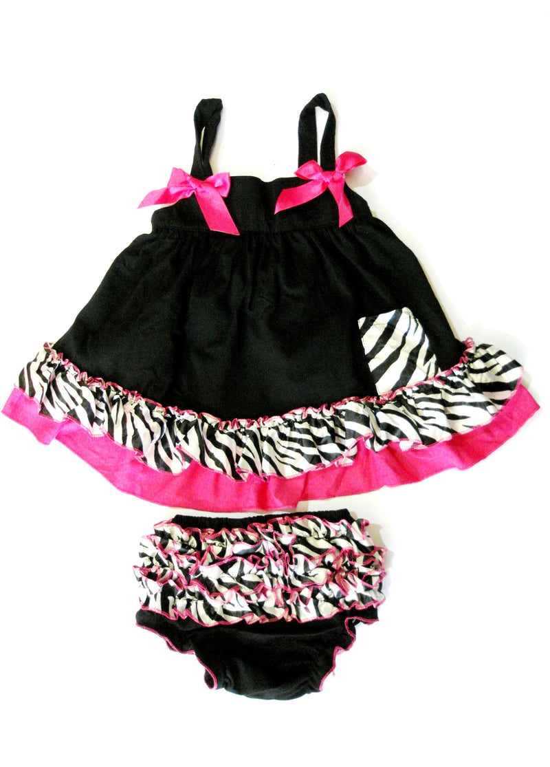 Black Zebra Swing Top Set