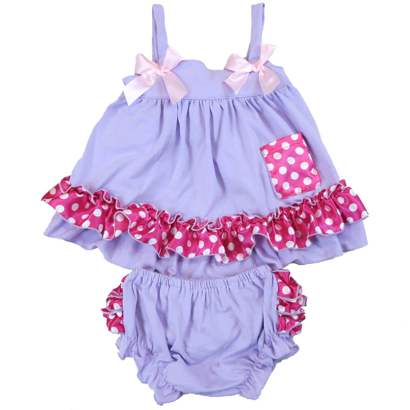 Lavenda Pink Dot Swing Top Set