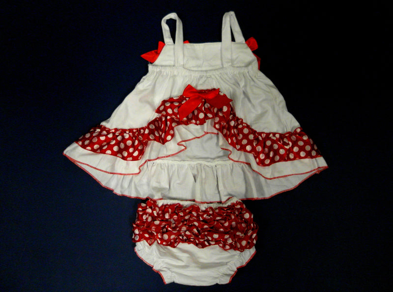 White Red Pocka Dot Swing Top Set