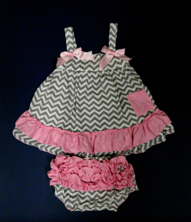 Gray Chevron  Swing Top Set
