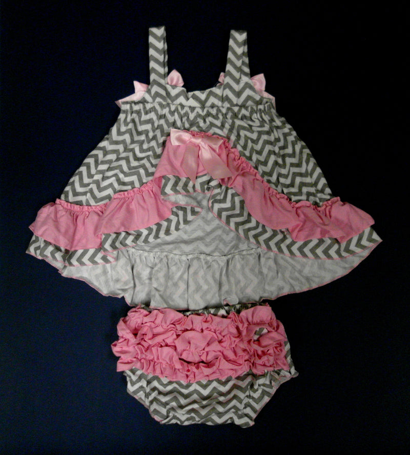 Gray Chevron  Swing Top Set