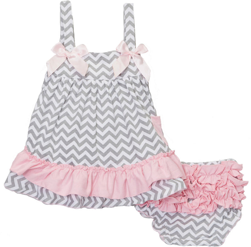 Gray Chevron  Swing Top Set