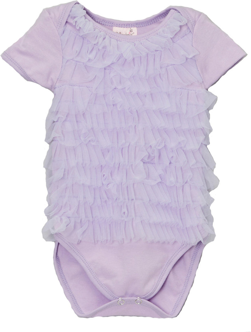 Lavender Chiffon Ruffle Bodysuit