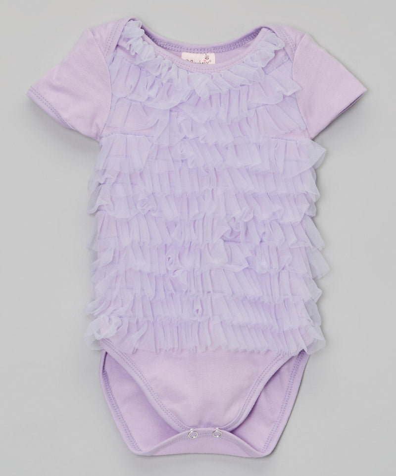 Lavender Chiffon Ruffle Bodysuit
