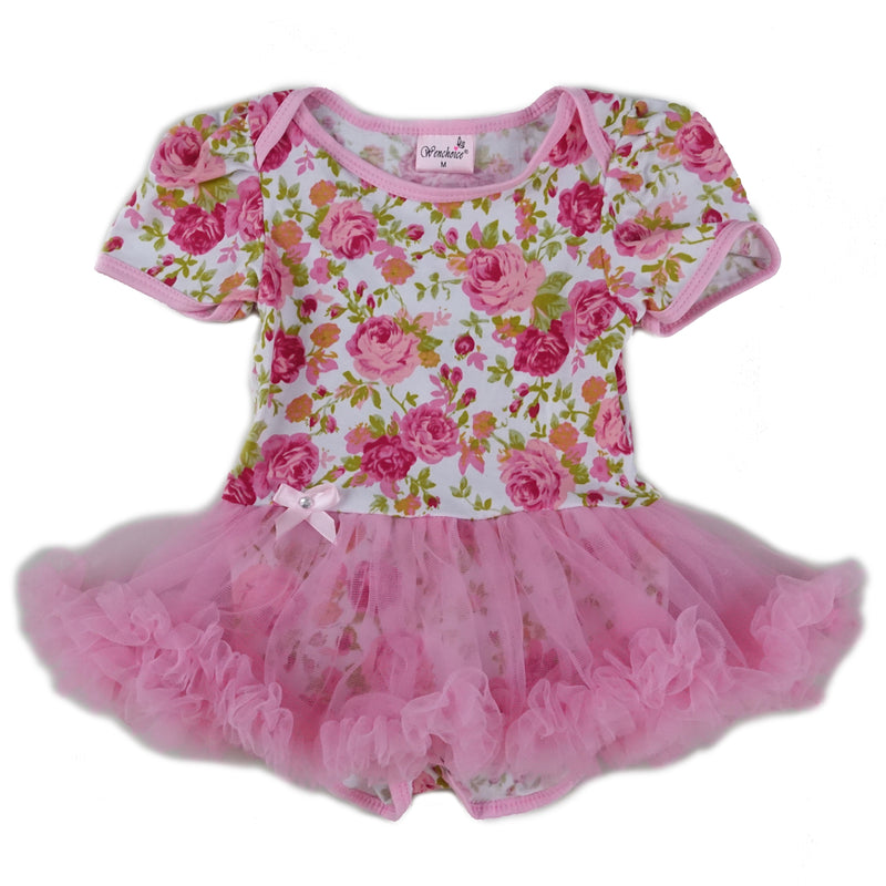Rose Cotton Bodysuit With Pink Tutu