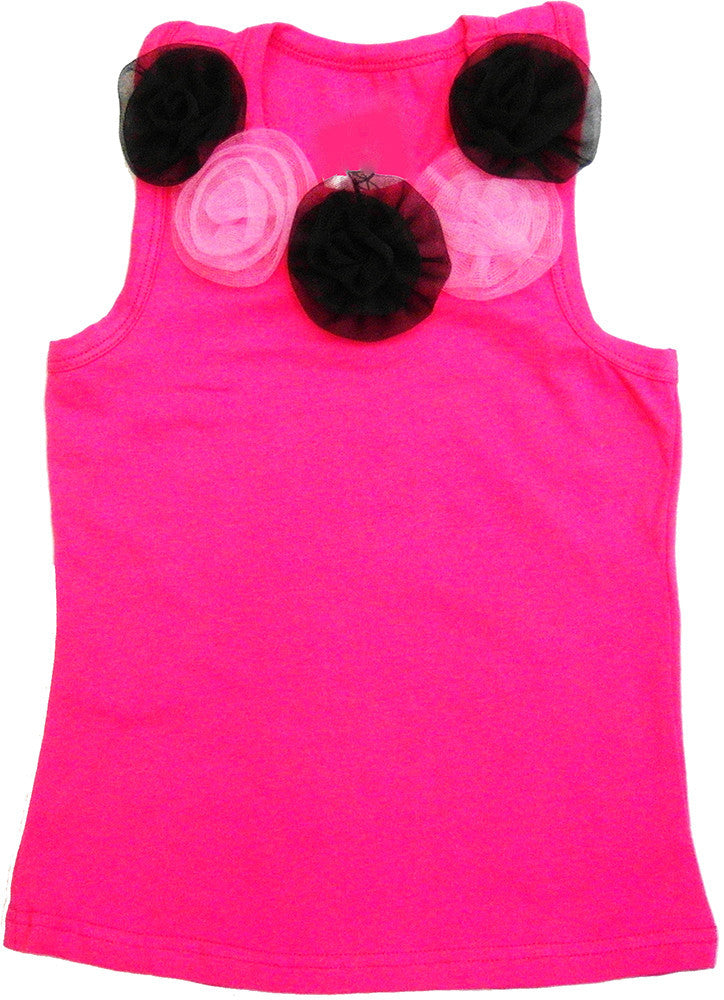 Hot Pink 5 Flower Tank Top