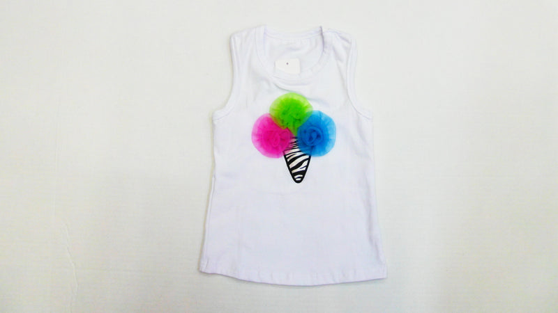 White Ice Cream Tank Top