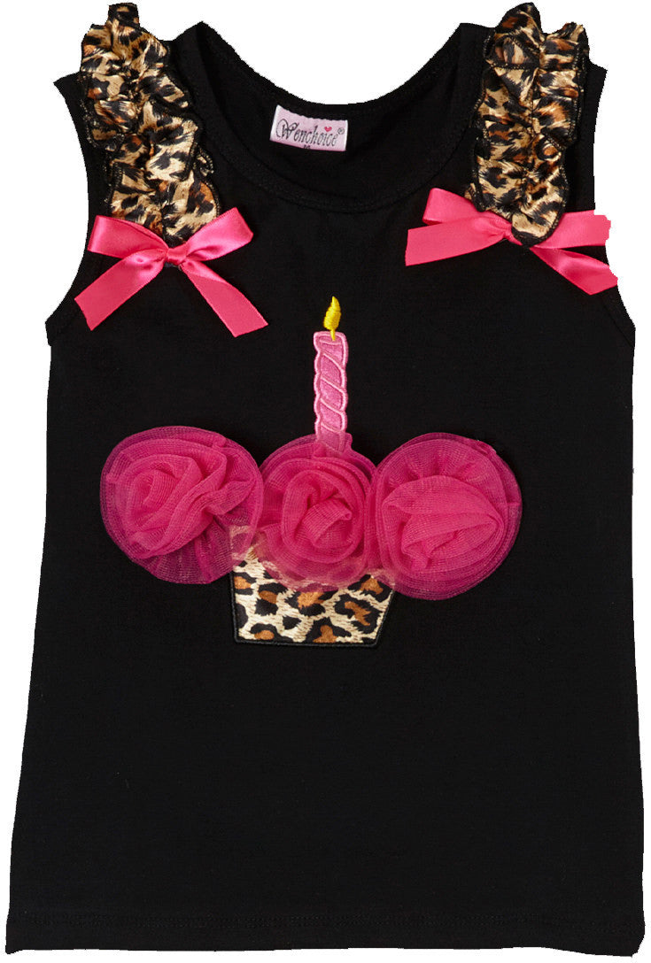 Black Leopard Cupcake Tank Top