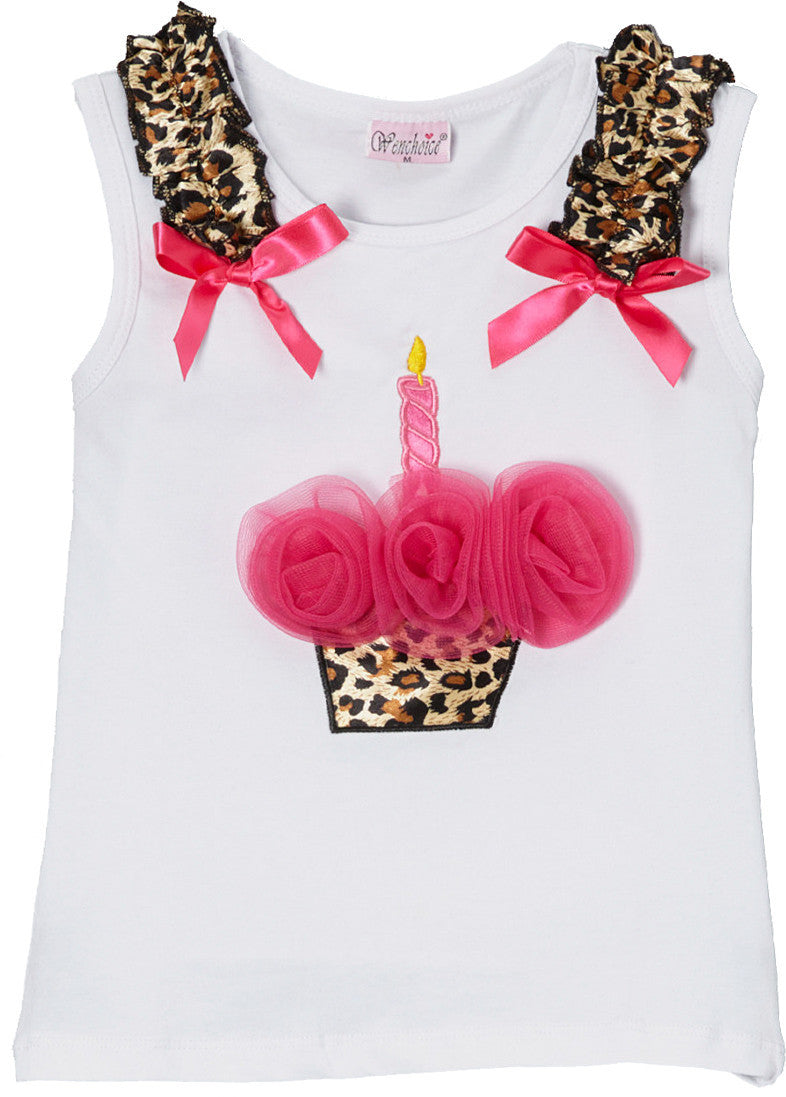 White Leopard Cupcake Tank Top