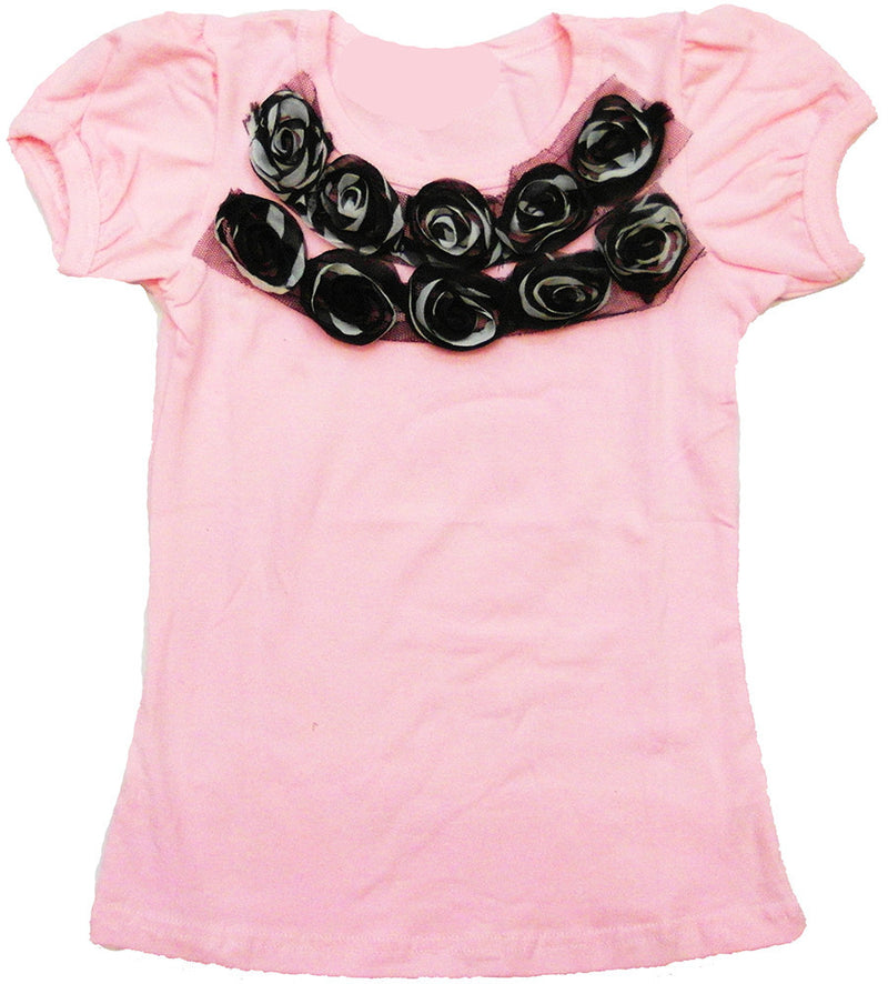 Pink Zebra Flower Short Sleeve Shirt