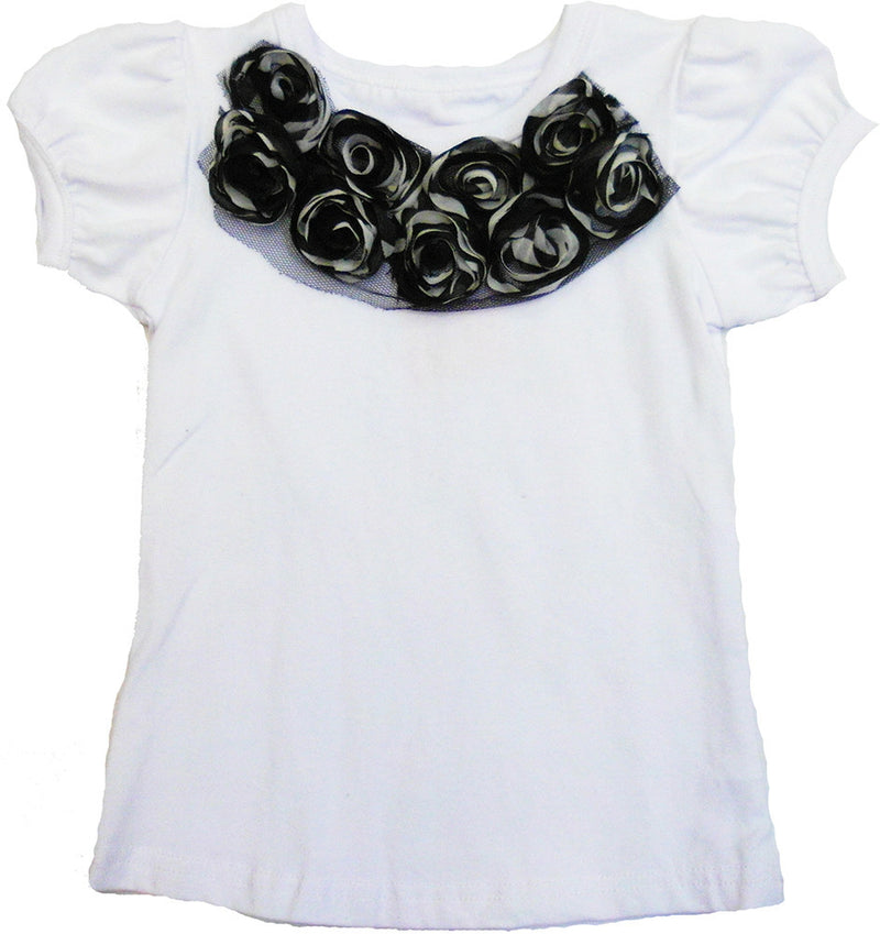 White Zebra Flower Short Sleeve Shirt