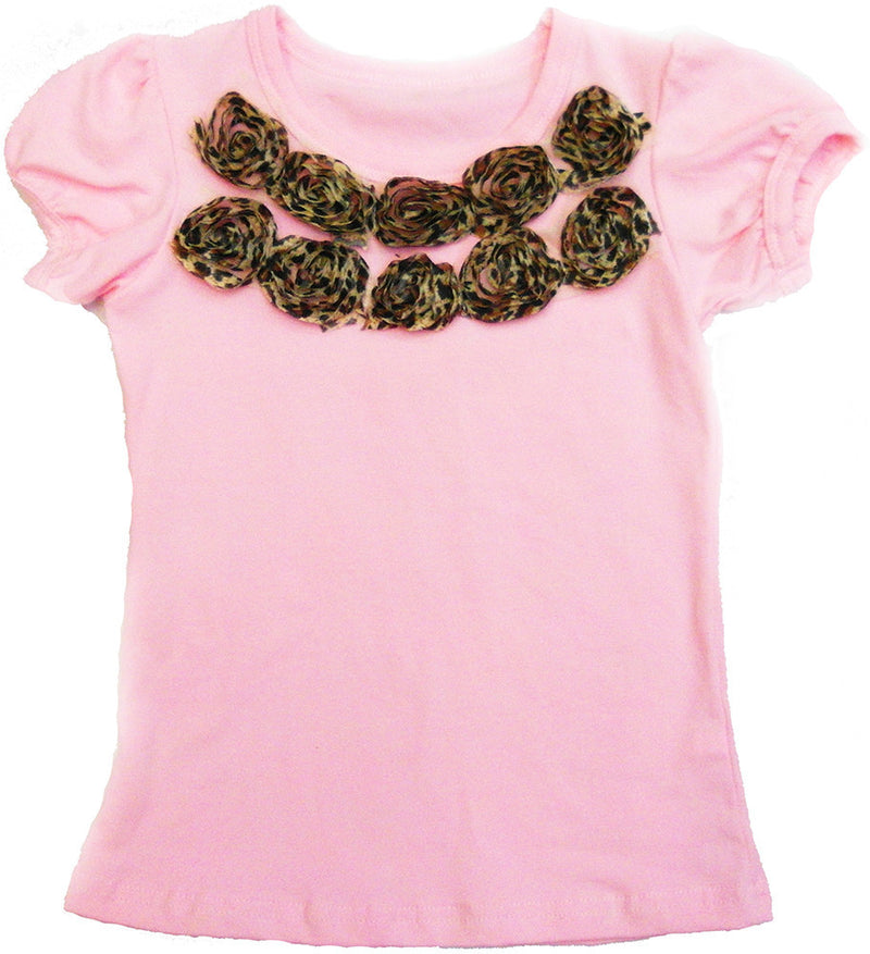 Pink Leopard Flower Short Sleeve Shirt