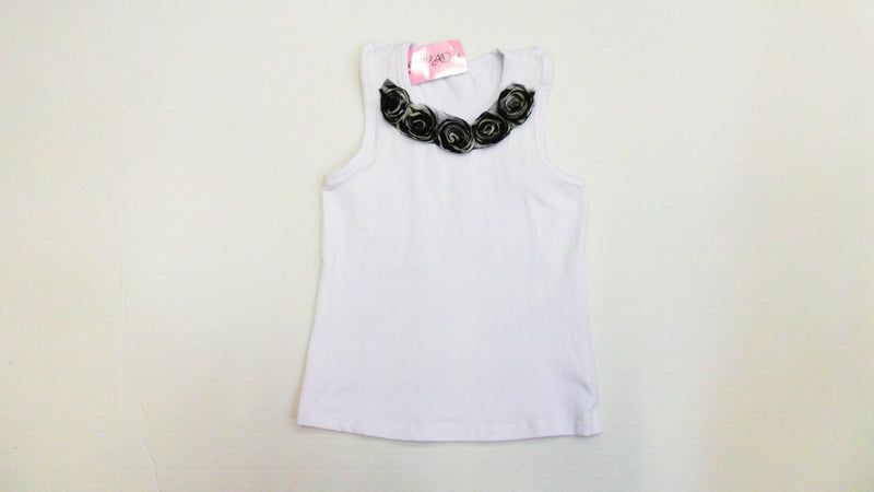 White Zebra Flower Tank Top