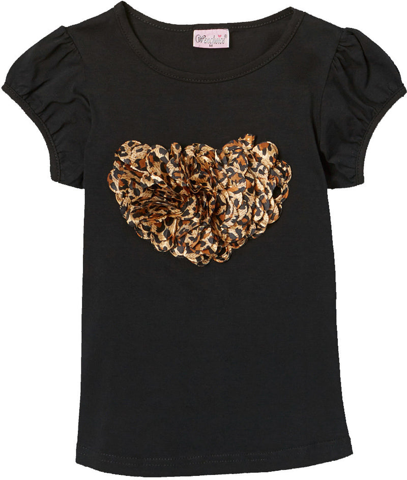 Black Leopard Heart Shirt