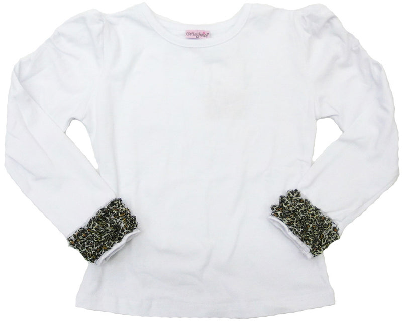 White Leopard Flower Long Sleeve Shirt