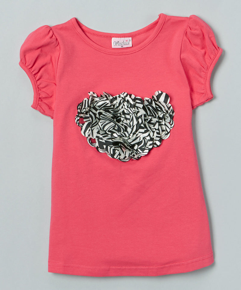 Hot Pink Zebra Heart Shirt