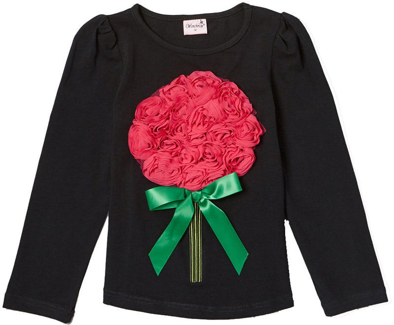 Black Rose Big Flower Long Sleeve Shirt