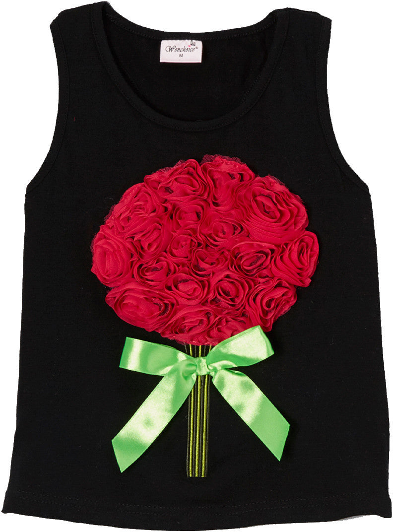 Black Rose Bouquet Tank Top