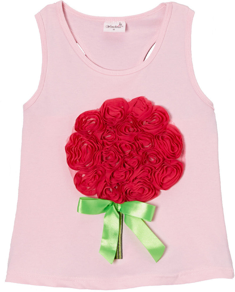 Pink Rose Bouquet Tank Top