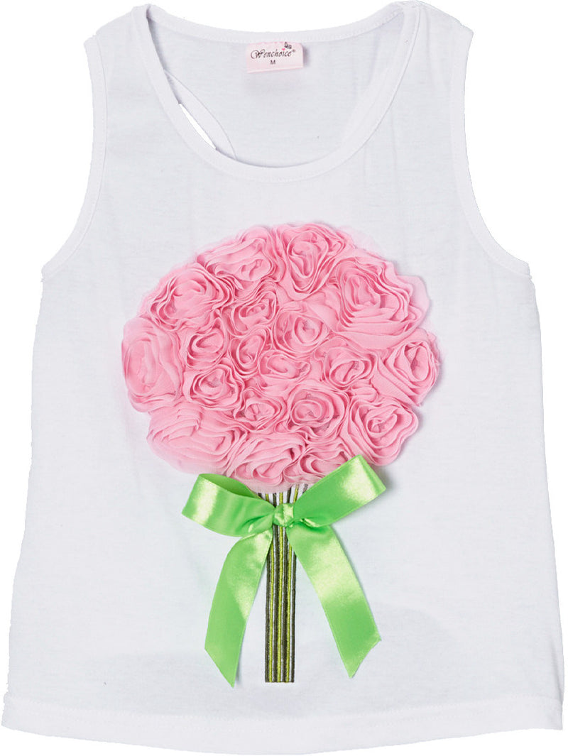 White Rose Bouquet Tank Top
