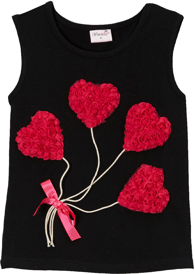 Black Heart Balloon Tank Top