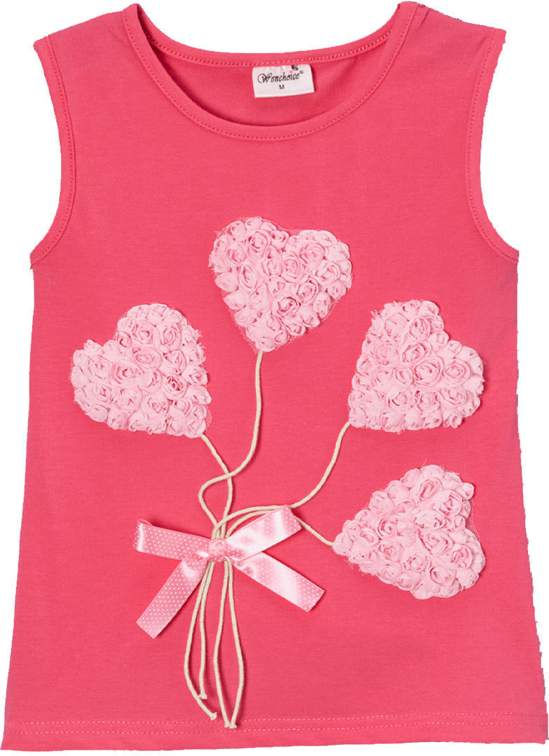 Hot Pink Heart Balloon Tank Top