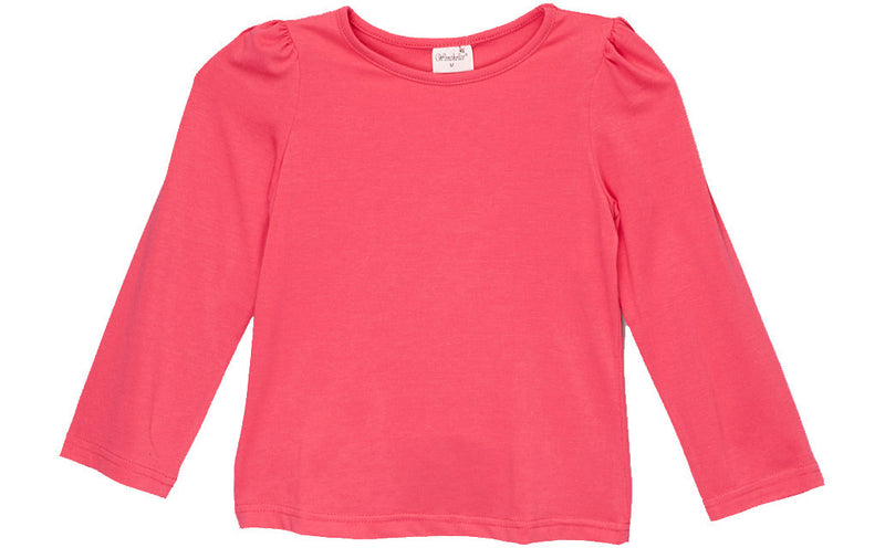 Hot Pink Plain  Long Sleeve Shirt