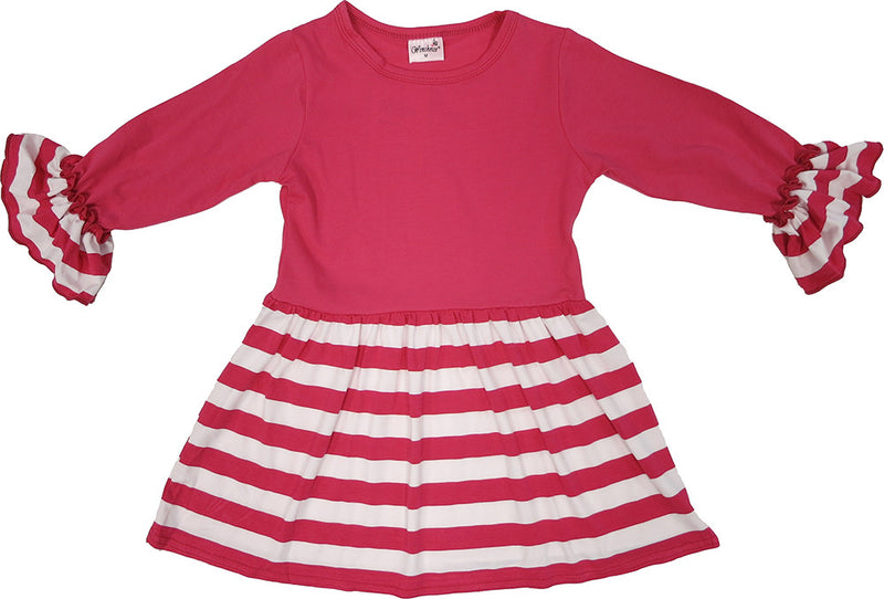 Hot Pink & White Striped Top & Pant Set