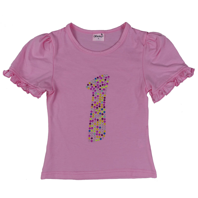 Pink No.1 Girl Short Sleeve Shirt