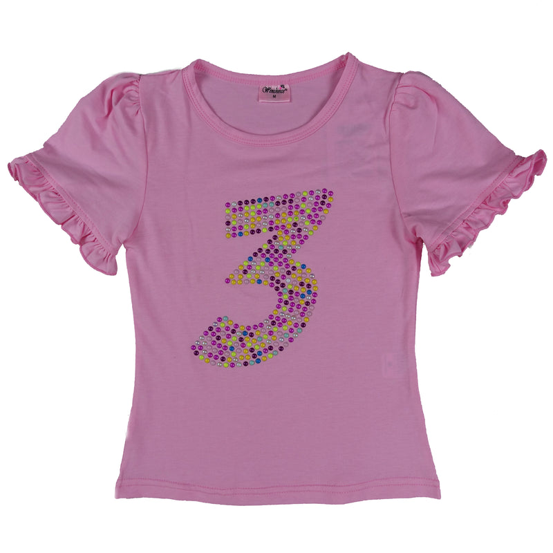 Pink No.3 Girl Short Sleeve Shirt