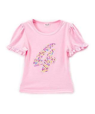 Pink No.4 Girl Short Sleeve Shirt